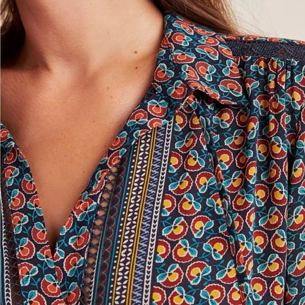 Maeve by Anthropologie Multicolor Paisley Button-Down Peasant Top - Picture 8 of 8